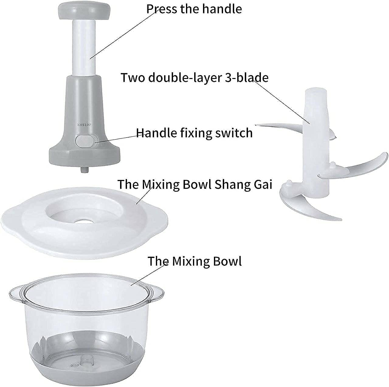 Food Chopper – Hand Pull Vegetable, Onion & Garlic Cutter