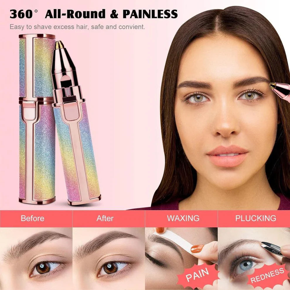 2‑in‑1 Electric Eyebrow Trimmer & Facial Hair Remover for Women - Compact & Rechargeable