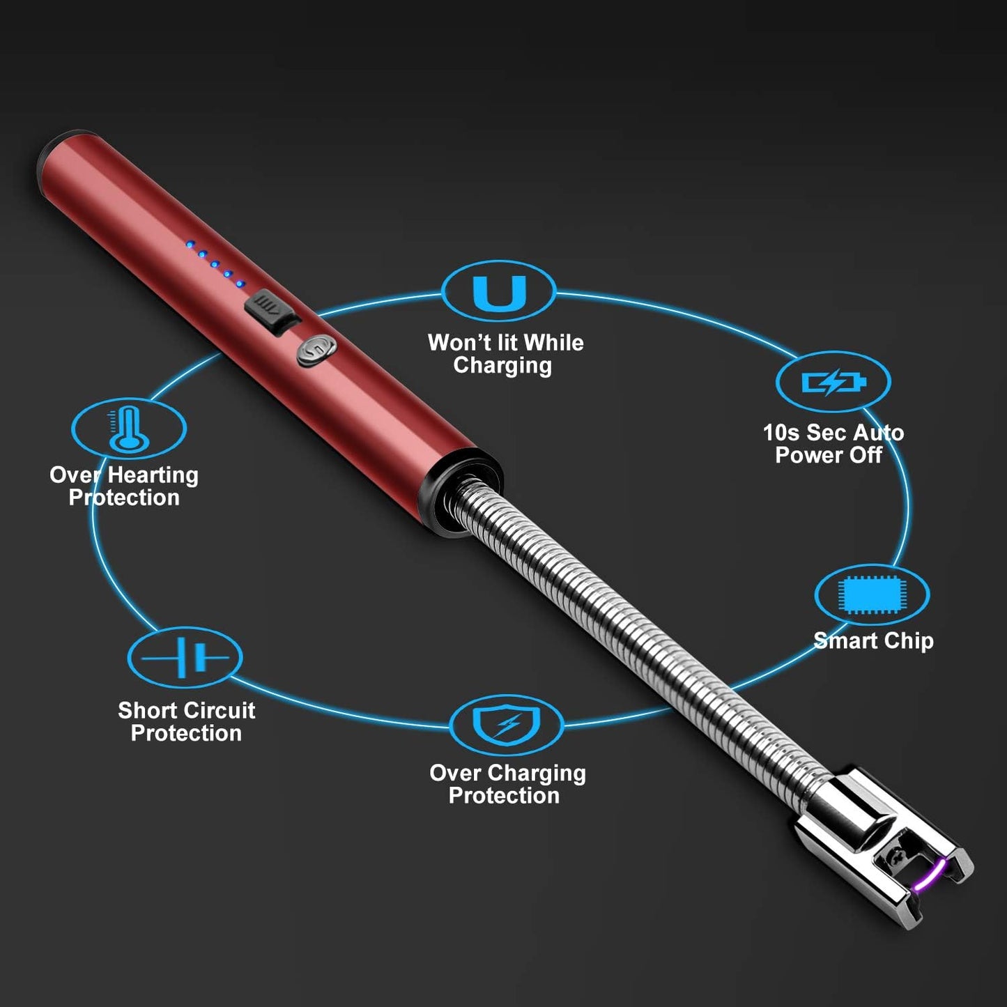 🔥 Electric USB Rechargeable Lighter – Smart, Safe & Windproof