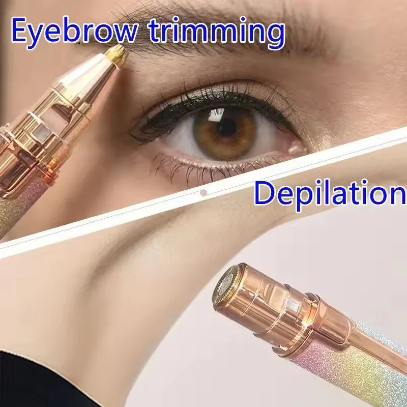 2‑in‑1 Electric Eyebrow Trimmer & Facial Hair Remover for Women - Compact & Rechargeable
